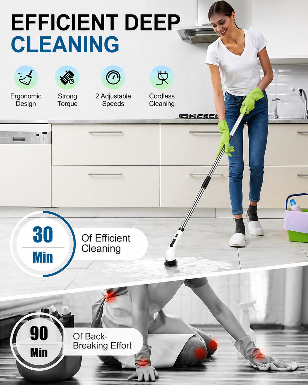 Electric Spin Scrubber Cleaning Brush (9 in 1)
